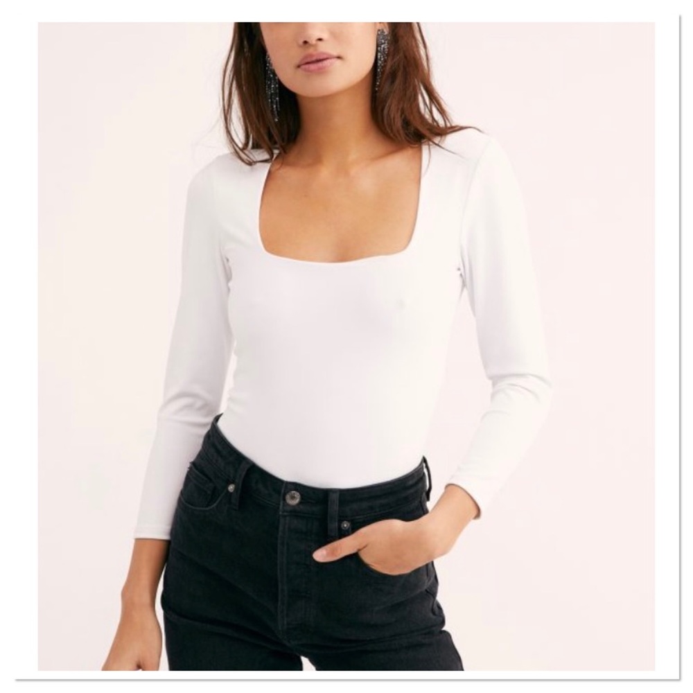 Free People Truth Or Square Bodysuit White Size M